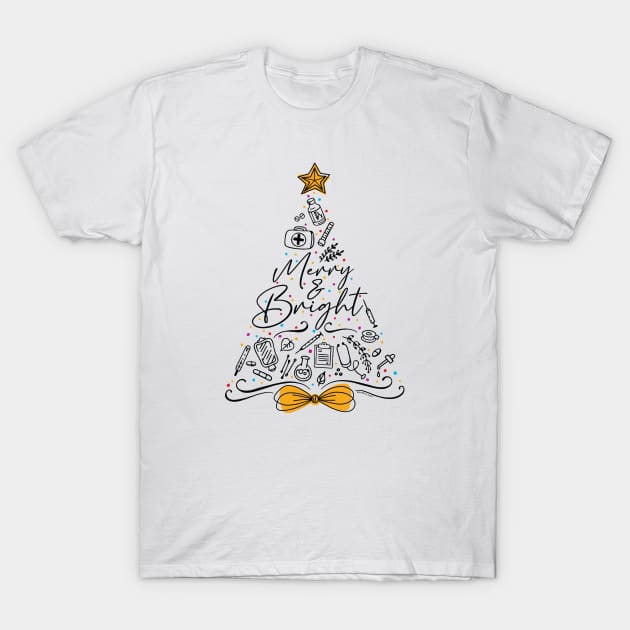 Nurse Christmas Tree T-Shirt by Bomb171